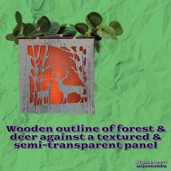 LED Wooden Candle Box with Snowflake & Forest Design | 5″×5″×5″ | Birch White - Picture 9 of 17